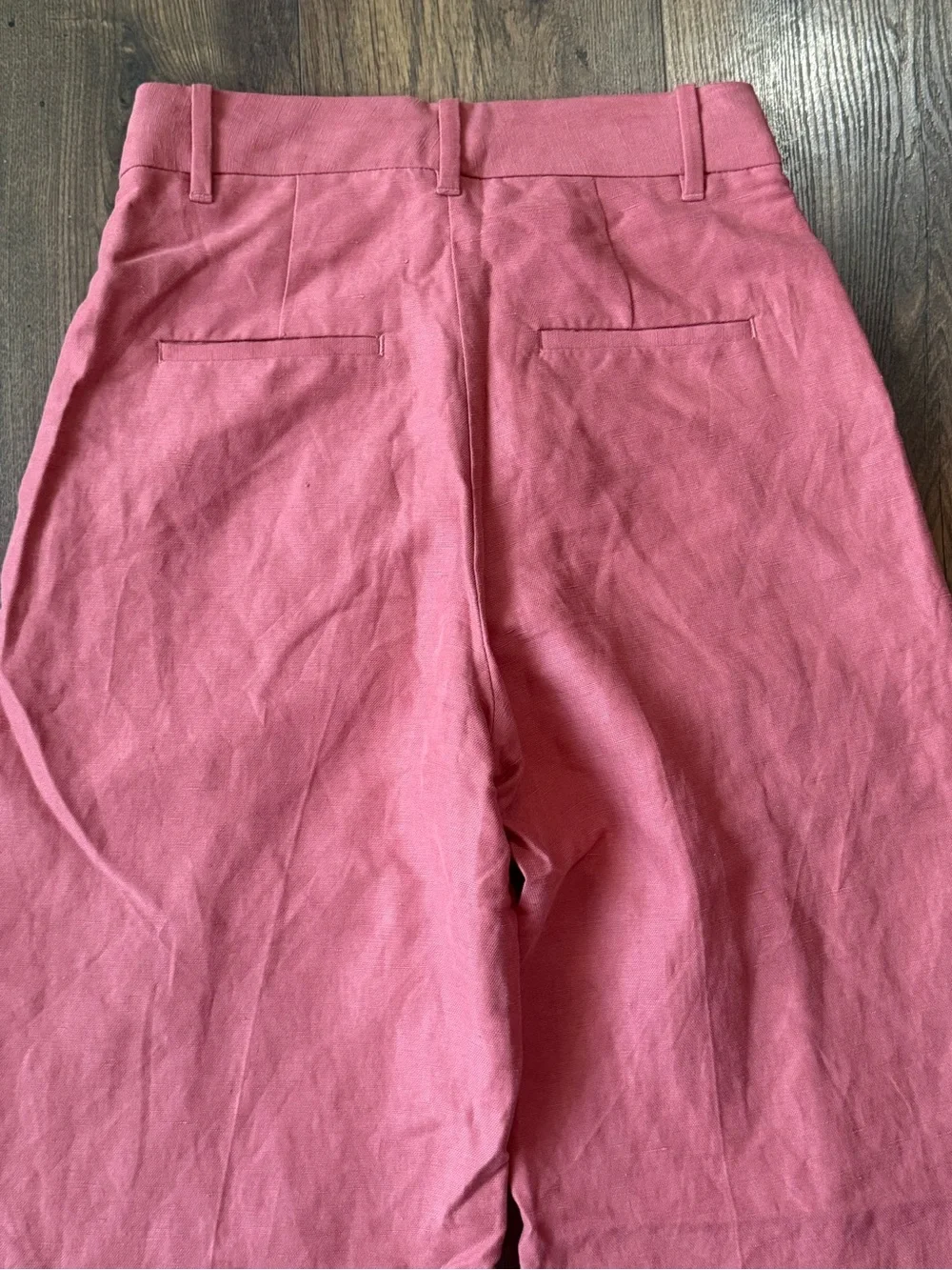 Wilfred Aritzia Pink Linen Lyocell Wide Leg Pants Women’s Size 2 High Rise